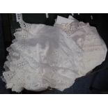 Tray of assorted table linen and lace including; embroidered and crochet items. (B.P. 24% incl.