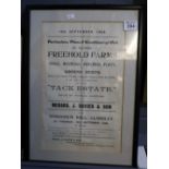 Early 20th Century property auction poster of local interest,