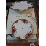 Royal Albert bone china Old Country Roses two tier cake stand in original box. (B.P. 24% incl.