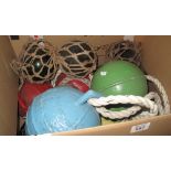 Box of assorted glass and other buoys. (B.P. 24% incl.