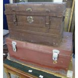 Two metal tin trunks. (2) (B.P. 24% incl.