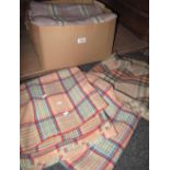 Five Welsh woollen tartan blankets. (B.P. 24% incl.