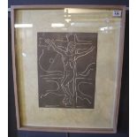 Adrian Wiszniewski, Crucifixion study, limited edition print numbered XII,