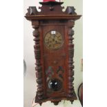 Early 20th Century walnut two train Vienna type wall clock. (B.P. 24% incl.