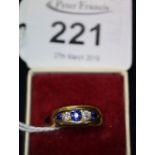 18ct gold sapphire and diamond ring. (B.P. 24% incl.