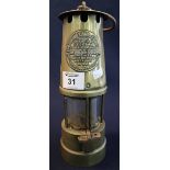 Protector lamp and lighting Company Ltd brass miner's safety lamp. (B.P. 24% incl.