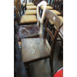19th Century mahogany bar back farmhouse chair,