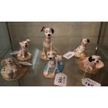 Group of Royal Doulton Disney's 1001 Dalmations china figures, printed marks. (6) (B.P. 24% incl.