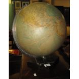 Phillips 13.5" terrestrial globe on square stepped plastic stand. (B.P. 24% incl.