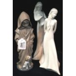 Two similar Royal Doulton white bone china figurines, images,