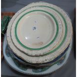 Collection of 19th Century blue and white and similar oval meat dishes. (B.P. 24% incl.