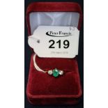 9ct gold emerald and cubic zirconia ring. (B.P. 24% incl.