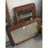 Two similar 19th Century over mantel mirrors with parquetry inlay. (2) (B.P. 24% incl.