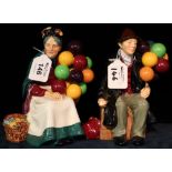 Two Royal Doulton china balloon seller figures,