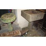 Large square pedestal bird feeder or planter on square stepped base,