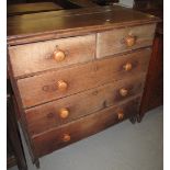 19th Century oak straight front of two short and three long drawers. (B.P. 24% incl.