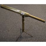 Dolland of London brass single drawer telescope on tripod stand. (B.P. 24% incl.