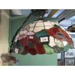 Reproduction Tiffany style leaded glass pendant light shade. (B.P. 24% incl.