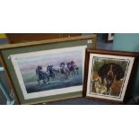 'Living Legend Lester Pigott and Teenoso' Derby winners 1981 by Max Brandrett, signed in pencil,