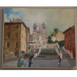 Neville Weston, Italian street scene with figures, signed and dated 2005, oils on canvas,