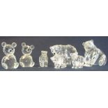 Group of seven Swarovski crystal glass bears and teddy bears. (7) (B.P. 24% incl.