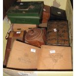 Collection of boxes, 19th Century and others to include; cigarette boxes, cash tin box etc. (B.P.