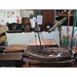Well made model Arab type fishing boat, fully rigged on display base. (B.P. 24% incl.