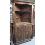 Pine free standing open corner cabinet. (B.P. 24% incl.