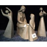 Group of three Royal Doulton black china figures to include; 'Wakening' HN2837,