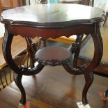 Edwardian mahogany piecrust occasional table with under tier. (B.P. 24% incl.