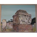 Neville Weston, study of a monument, signed and dated '05, oils on canvas, 70 x 92cm approx, framed.