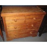 Small pine straight front chest of two short and two long drawers on bracket feet. (B.P. 24% incl.