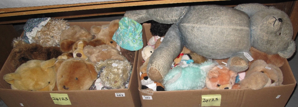 Two boxes of soft toys, various. (2) (B.P. 24% incl.