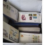 Jersey & Guernsey collection of Frist Day Covers 1969 to 1989 period in eight albums. (B.P.