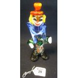 Italian Murano coloured glass figure of a clown. 22cm high approx. (B.P. 24% incl.