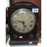 Early 19th Century mahogany single train bracket clock having printed Roman face,