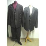 Two designer light wool Italian men's suits by Canali made in Italy,