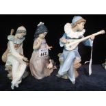Three Nao Spanish porcelain figurines of a girl with puppy and boy with mandolin etc. (3) (B.P.