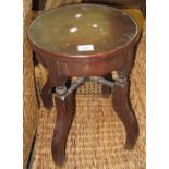 Unusual oak circular stool on outswept legs. (B.P. 24% incl.