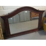 Early 20th Century mahogany over mantel bevelled mirror. (B.P. 24% incl.