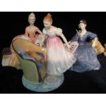 Three Royal Doulton bone china figurines to include; 'Beat you to it' HN2871,