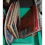 Box of assorted vinyl LPs and rpm 45s to include; Abba, classical, Diana Ross etc.