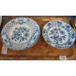 20th Century Meissen porcelain blue and white part dinnerware items to include;