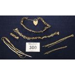 A collection of 9ct gold and metal jewellery. (B.P. 24% incl.