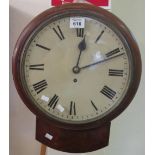 19th Century mahogany single train fusee school type clock. (B.P. 24% incl.