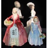 Three Royal Doulton bone china figurines to include; 'Margaret' HN2397,