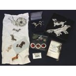 Assorted diamante and marcasite costume jewellery, mainly dog orientated. (B.P. 24% incl.