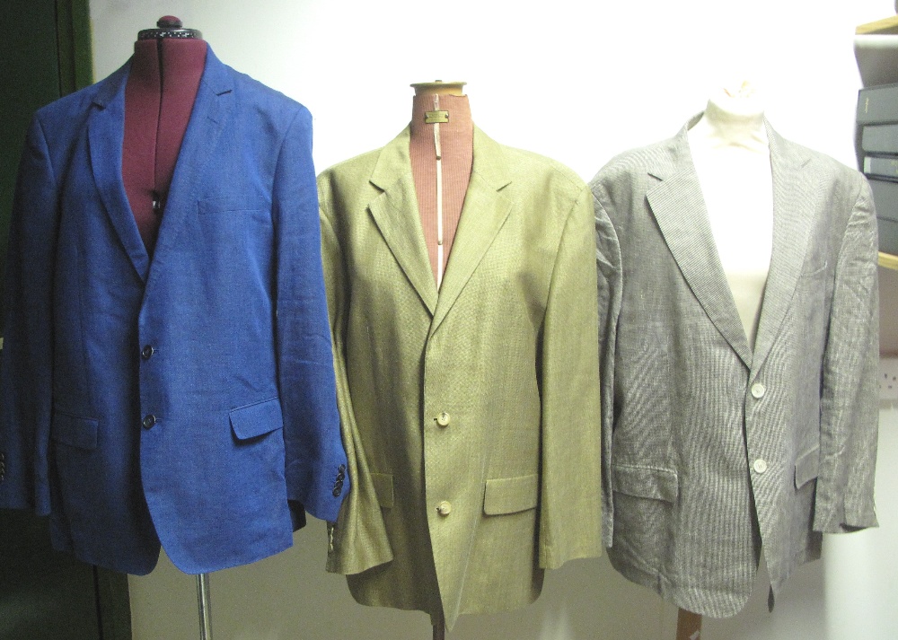 Six designer fine wool men's suits to include; a grey striped suit by Hugo Boss, - Image 5 of 9
