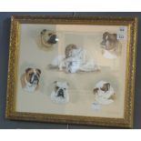 B.P Olerenshaw, study of bulldogs with little girl, signed and dated '69, watercolours.