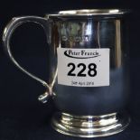 Silver baluster shaped plain christening mug, Birmingham hallmarks. 4.4 troy ozs approx. (B.P.